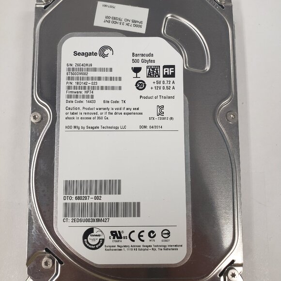 Seagate Barracuda ST500DM002 500 GB SATA III 3.5 in Desktop Hard Drive - Tested - Picture 1 of 7